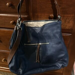 Perlina navy leather bag. Only carried a few times...no signs of wear